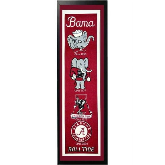 Alabama Logo History Felt Banner 14 x 37
