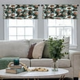 thumbnail image 4 of LALILO Kitchen Curtain Valance Floral With Flower Green Bold Rod Pocket Window Curtain 52"x 18" Set of 2, 4 of 5