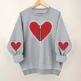 thumbnail image 2 of Valentines Day Gifts for Her Women's Cute Heart Tee Trendy 2026 Top Comfy Round Neck Pullover Stylish Long Sleeve Shirts Warm Casual Outfits Elegant Holiday Clothing Soft Relaxed Clothes, 2 of 6