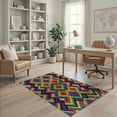 thumbnail image 2 of ODIKA Colorful Welcome Border With Diamond Motif And Stripe Layout Pet Friendly & Kids Safe Play for Playroom, Bedroom, Reading Nook, 2 of 7