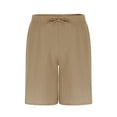thumbnail image 4 of DDAPJ pyju Clearance Today! Men's Summer Beach Shorts with Pockets Drawstring Casual Linen Shorts Side Zipper Lightweight Breathable Shorts Beige M, 4 of 7