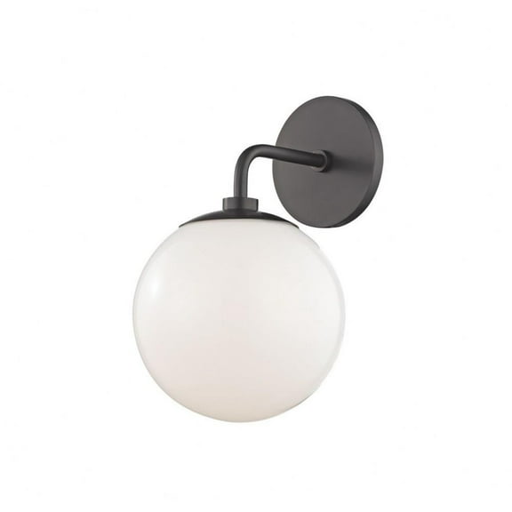 1 Light Contemporary Metal Wall Sconce with Globe White Glass-11.5 inches H By 7 inches W-Old Bronze Finish Bailey Street Home 735-Bel-2692796