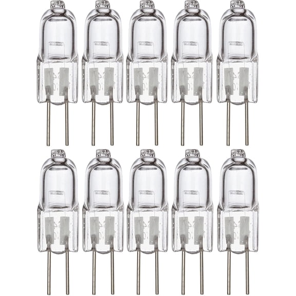 Simba Lighting Halogen G4 T3 10W 120lm Bi-Pin Bulbs 12V JC 2700K Warm White, 10-Pack
