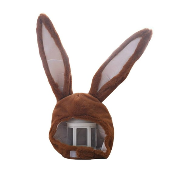 BOBILIKE Plush Fun Bunny Ears Hood Women Costume Hats Cosplay Christmas Party Holiday Hat, Brown