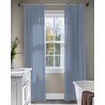 thumbnail image 4 of Blue Pure Color Sheer Curtains 84 Inch Length 2 Panels Set for Living Room/Bedroom, Aesthetics Contemporary Luxury Kitchen Curtains Grommet Semi-Sheer Curtains Drapes Window Treatments 52"x84"x2, 4 of 7