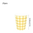 thumbnail image 3 of Homellea 25 Pack Yellow Gingham Paper Cups, Disposable Checkered Party Cups for Thanksgiving, Fall Harvest Tableware, Picnic, BBQ, Dessert Table, Holiday Dinner and Family Gathering, 3 of 6