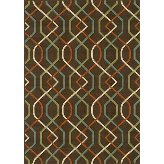 Moretti Wordhaven Area Rug 896N6 Brown Lines Zig Zag 2' 5" x 4' 5" Rectangle