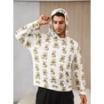 thumbnail image 4 of Men's Cartoon Bear Print Hooded Loungewear Top, 4 of 5