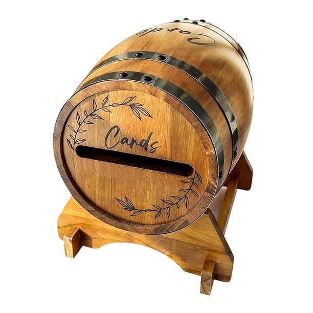 Caja de madera para tarjetas de boda, para fiestas, con ranura, resistente y rústica, para aniversarios, graduaciones, eventos y recepciones.