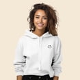 thumbnail image 3 of Dalix Smile Face Embroidered Fleece Cropped Hoodie Cold Fall Winter Women in White M Medium, 3 of 5