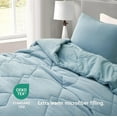 thumbnail image 4 of Chezmoi Collection Skye 3-Piece 100% Cotton Muslin Thin Comforter Set Oversized King, Lake Blue Reversible Soft Washed Cotton Gauze Breathable Lightweight Summer Blanket, 4 of 9