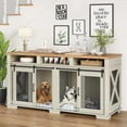 thumbnail image 2 of EastVita Heavy Duty Dog Crate Furniture Kennel with Removable Divider for Large Dog, Versatile Dog House with Sliding Door and Storage Cubby for 2 Dogs, 2 of 7