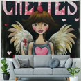 thumbnail image 4 of BCIIG Chicken Heart Girl Tapestry Wall Hanging Unique Style Graphic Tapestries Home Wall Decor Art for Living Room Bedroom Apartment Farmhouse Dorm 50x40inch, 4 of 6