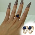 thumbnail image 2 of Xihbxyly Anillo de Corazón, Elegante Anillo de Corazón Chapado En Cobre, Tamaño Ajustable para Mayor Comodidad, Impresionante Incrustación de Circonitas para Un Brillo Deslumbrante, Ideal para Uso Di, 2 of 7