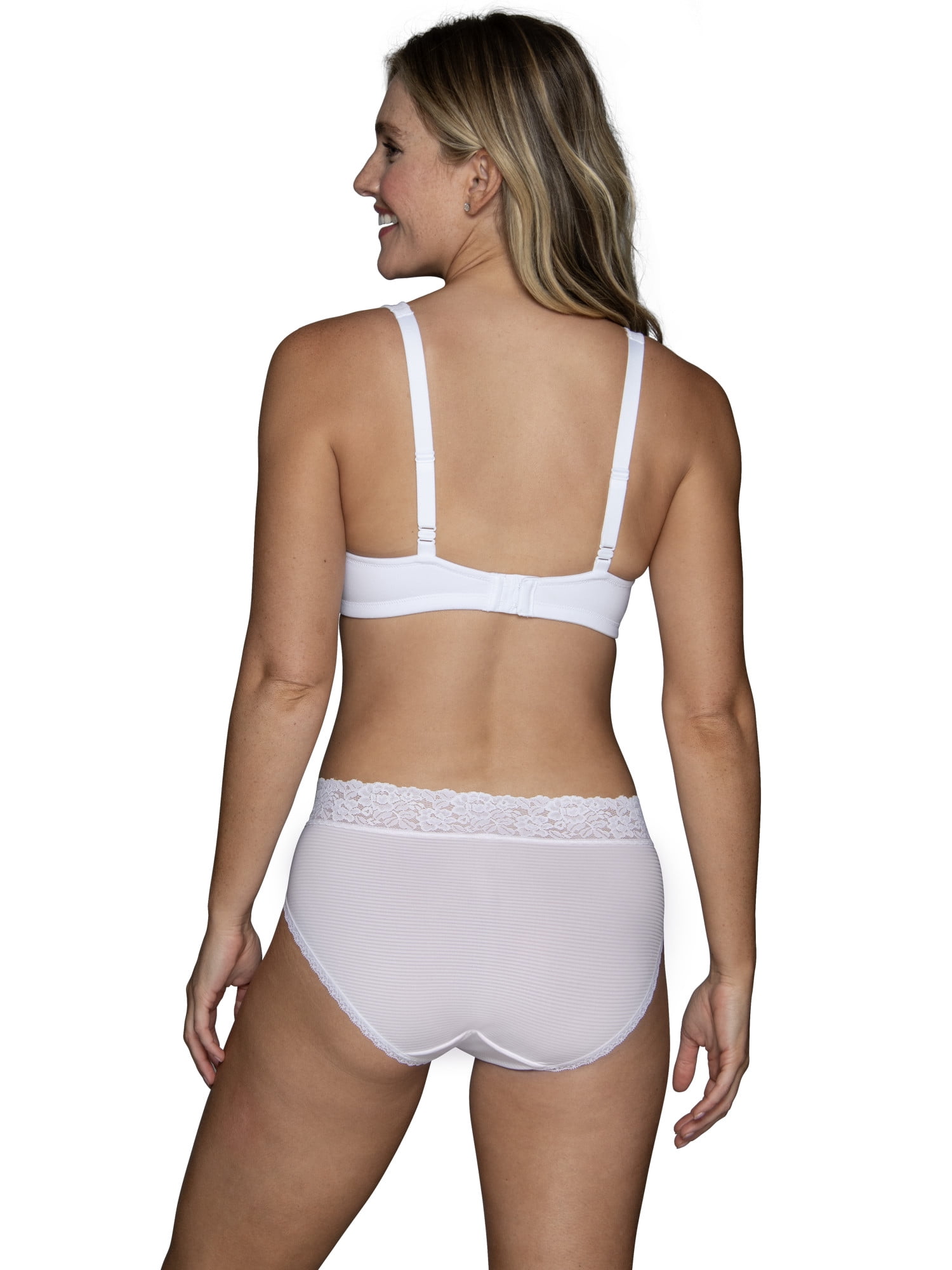 Vanity Fair Radiant Women's Light and Luxe Hi-Cut Brief Underwear - Stretch Lace Waistband, 3-Pack, Sizes S-5XL