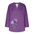 thumbnail image 4 of Ugoldhm Plus Size Womens Tops - Fashion 2024 Smocked Long Sleeve V Neck Shirts Floral Print Shirts Fall Trendy, 4 of 4