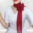 thumbnail image 4 of Limorve Long Scarf,Chiffon Satin Long Scarf Chiffon Shawl Daily Wear Black, 4 of 8