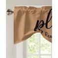 thumbnail image 3 of Tie Up Valance Curtain for Kitchen, Please Remove Your Shoes Rod Pocket Short Curtains Adjustable Tie-Up Shade Valances, Vintage Brown Black Window Treatment for Bathroom Living Room Bedroom, 3 of 7