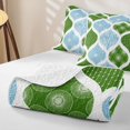 thumbnail image 4 of Homewish Bohemian Swirl Lines Twin Quilt Set,Modern Geometric Twin Coverlet Set,Blue Green,2 Pieces, 4 of 7
