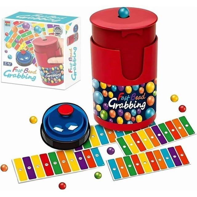 Fast Bead Grabbing Match Color Bingo Game, Color Line Board Game, Match Colors Line Bingo Board Games Set, Focus Colors Fun Recognition, and Hand-Eye Coordination, for Group Party and Family