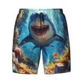 thumbnail image 4 of Lsque Mens Swim Trunks Colorful Underwater Shark Pattern - Bathing Suit Compression Liner - Beach Swim Shorts Swimwear - (S-3XL) - Stretch Quick Dry -Medium, 4 of 9