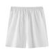 thumbnail image 4 of Pantalones cortos de lino elásticos para hombre, informales, con cierre de cordón, de color puro, para playa, para verano, color blanco, XL, 4 of 12