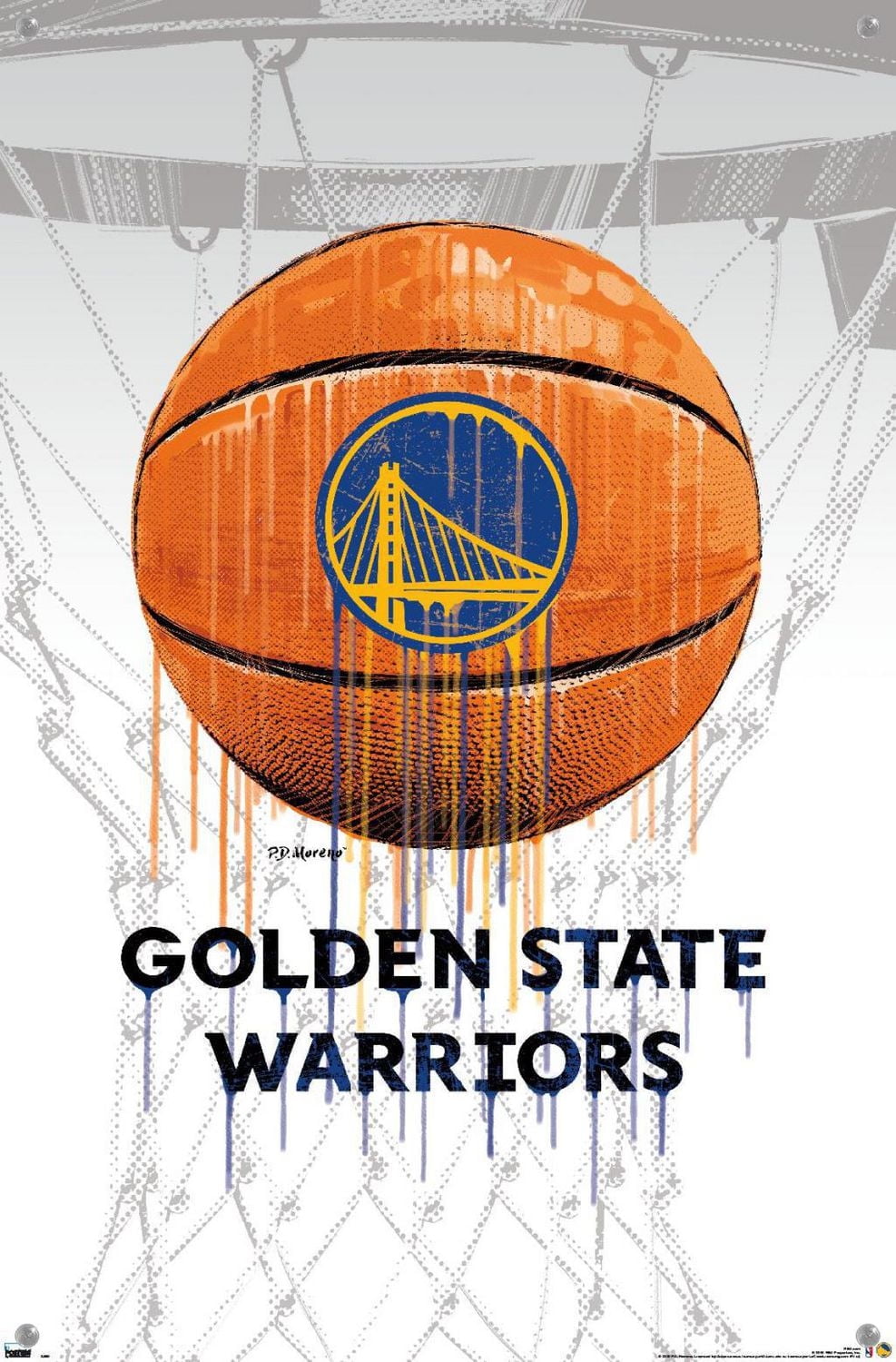 NBA Golden State Warriors - Drip Ball 20 Wall Poster, 22.375" x 34"