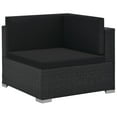 thumbnail image 5 of vidaXL Ensemble de Salon de Jardin 6 Pcs avec Coussins en Rotin Poly Noir, 5 of 5