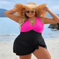 thumbnail image 4 of OUSITAID Women Plus Size Swimsuit One Piece Tummy Control Bathing Suits Swim Suits  (4XL  Black Green), 4 of 7