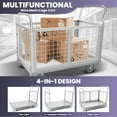 thumbnail image 2 of Wire Mesh Cage Cart Portable Platform Cart Removable Cage Dolly Cart, 40''x23''x38'' Size Load 2200LBS, Silvery Metal 4 Swivel Casters for Home, Sport, Storage, 2 of 8
