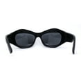 thumbnail image 4 of Runway Trend Exaggerated 90s Plastic Wrap Sport Plastic Sunglasses All Black, 4 of 4