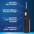 thumbnail image 3 of Waterpik Cordless Express Portable Water Flosser with 2 Settings, 2 Tips, ADA Accepted, Black (Packaging May Vary), 3 of 10