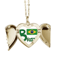 thumbnail image 1 of Brasil Nacional patrón verde Collar colgante en forma de melocotón con alas Unbranded M, 1 of 3
