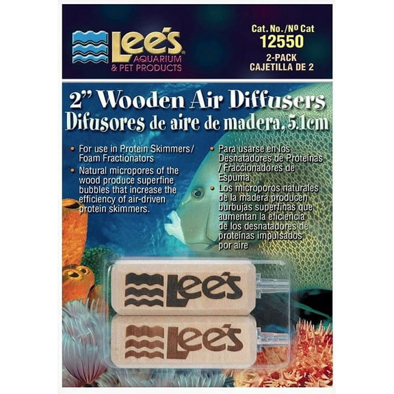 Lees Wood Airstone Air Diffuser [Aquarium, Airstones] 2" Long (2 Pack)