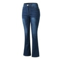 thumbnail image 5 of Sngxgn Women's Wide Leg Jeans High Waisted Stretchy Straight Leg Jeans Loose Denim Pants with Pocket(Dark Blue,XL), 5 of 7