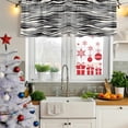 thumbnail image 5 of Beige Black Stripe Curtain Valances for Windows, Kitchen Valance Window Treatments Panel 2 Pack, Modern Abstract Wave Striped Rod Pocket Short Curtains for Bathroom Bedroom 42 x 18 Inch, 5 of 8
