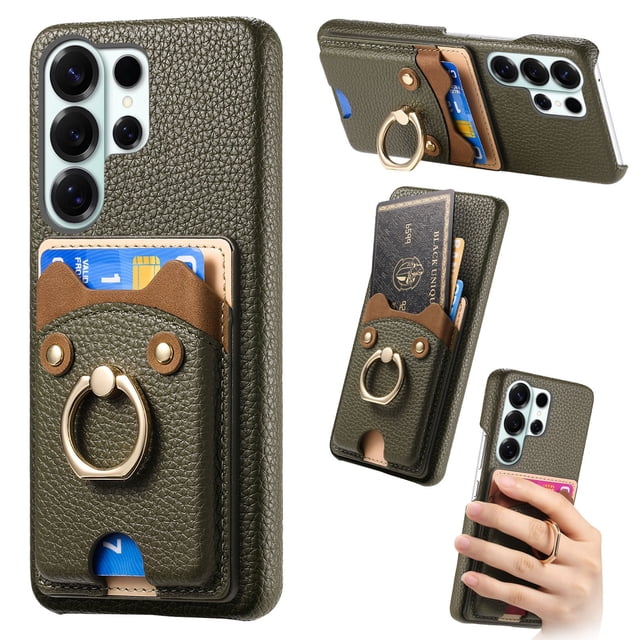 Funda FOXDOCK para Samsung Galaxy S26 Ultra billetera, soporte ajustable y diseño seguro-verde
