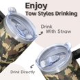 thumbnail image 4 of Camo 20oz Stainless Steel Tumbler with Handle and Straw – Insulated Travel Cup with Sliding Lid, 360° Full Wrap Printed Mug for Home, Outdoor & Sports Use, Camouflage, 4 of 6