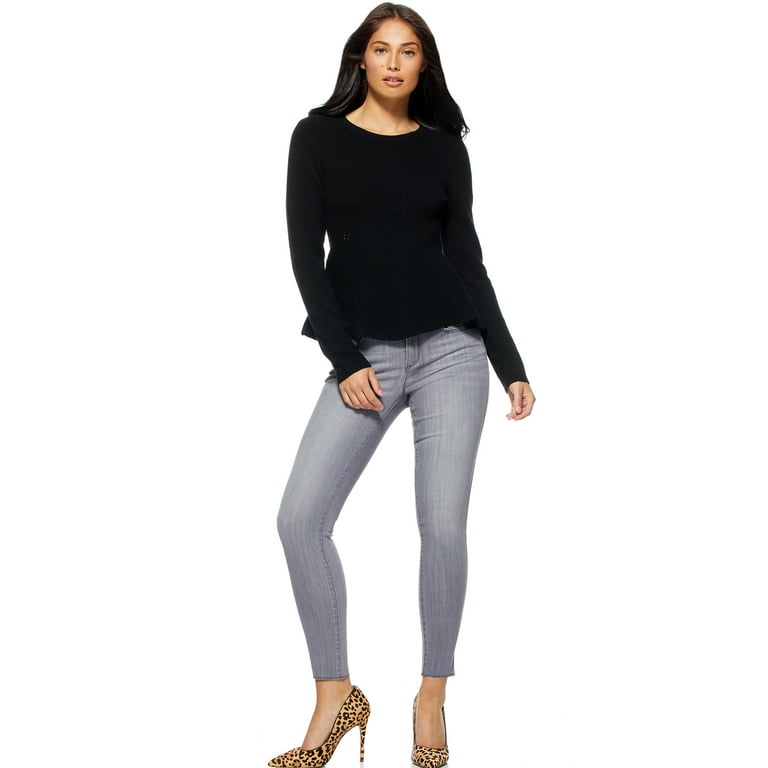 Sofia jeans by sofia vergara women's crewneck peplum sweater new arrivals