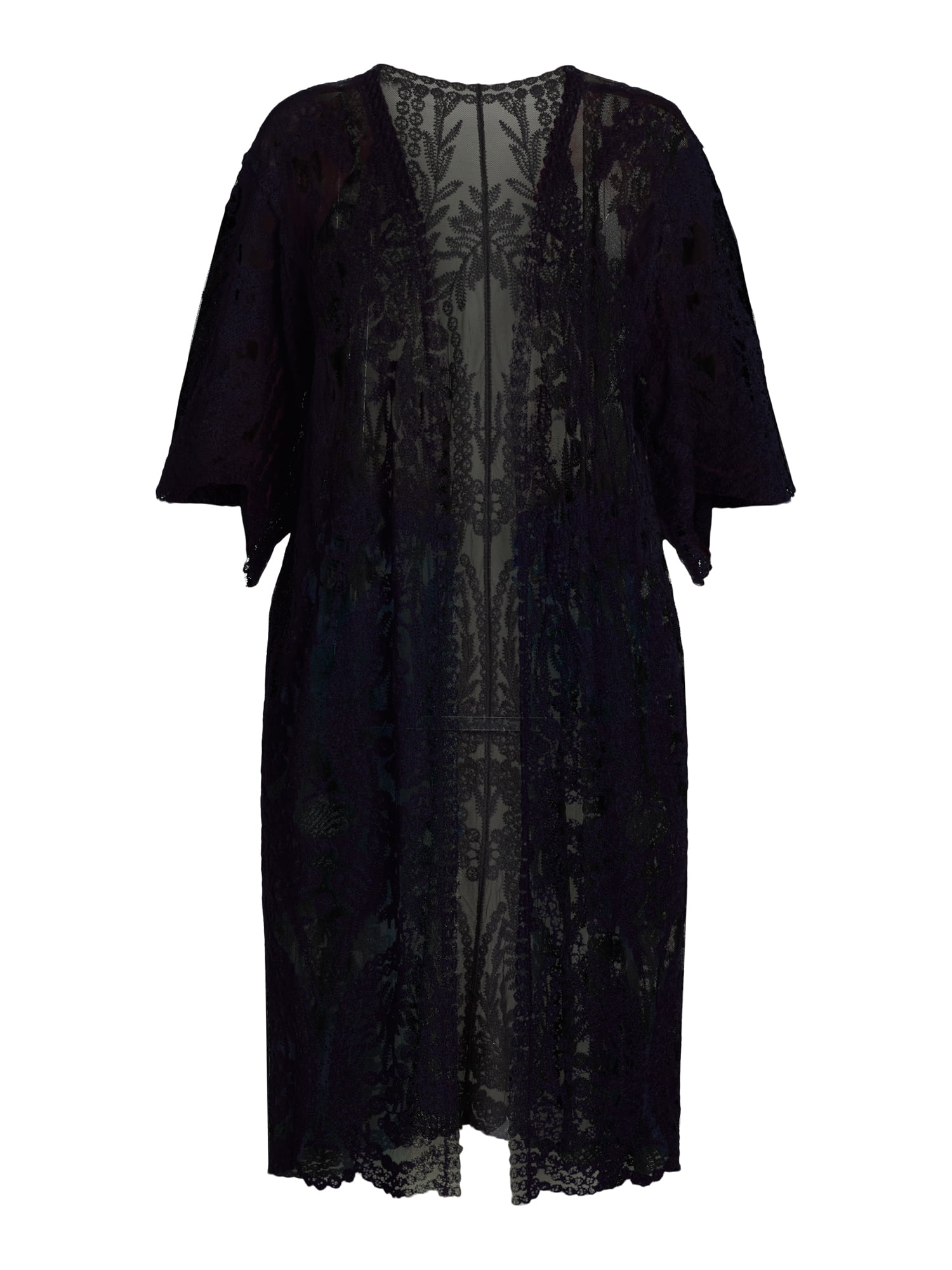 Time and Tru Women’s Open Front Lace Coverup, Sizes S-XXL