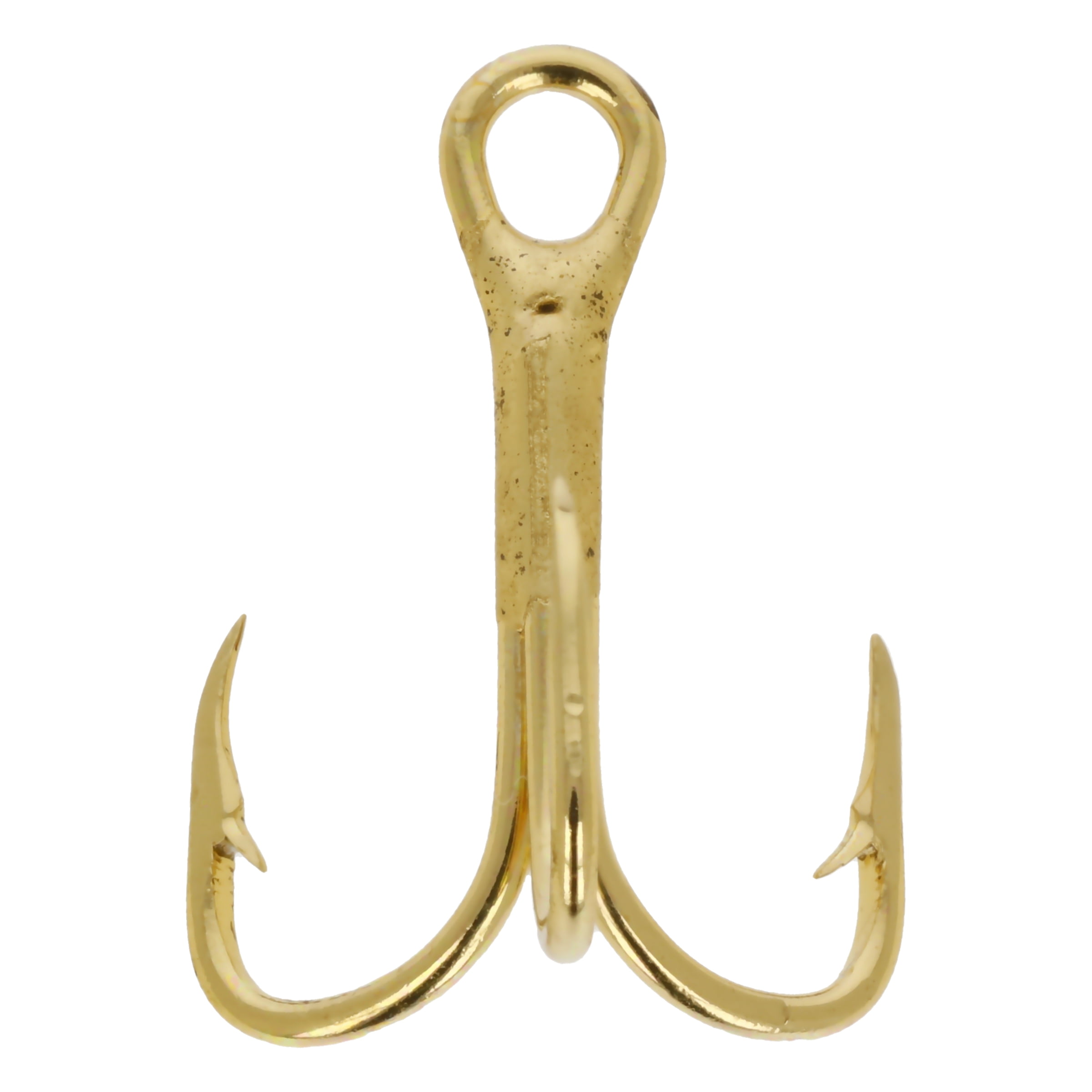 Eagle Claw 2x Treble Regular Shank Curved Point Hook, Gold, Size: 16