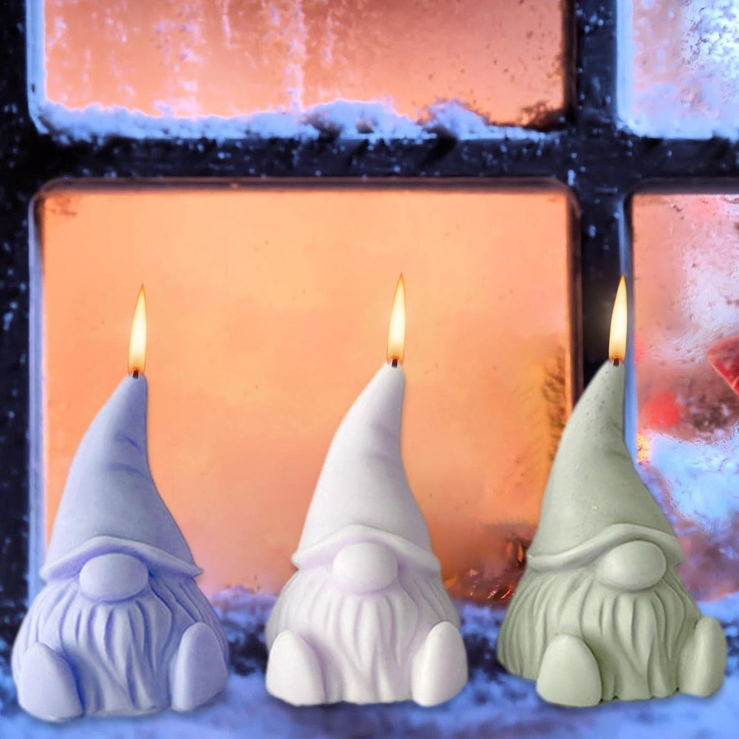 ABPETE Gnomes Silicone Candle Mold, Silicone Molds, Candle Making Moulds, Handmade Dwarf Crafts Sculpture Casting Mold Home Decor