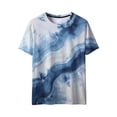 thumbnail image 5 of Lumosvexa Summer Womens Graphic T-Shirt for Women Casual Short Sleeved Shirt Tops Crew Neck Tie Dyeing T Shirt Blue Size 2XL, 5 of 10