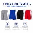 thumbnail image 7 of Boys' Active Shorts - 4 Pack Athletic Performance Gym Shorts (8-18), 7 of 7