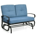 thumbnail image 4 of Costway 2-Person Outdoor Swing Glider Chair Bench Loveseat Cushioned Sofa Blue, 4 of 10
