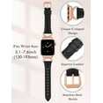 thumbnail image 4 of TOYOUTHS Leather Band Compatible with Apple Watch Bands 41mm 40mm 38mm 44mm 45mm 42mm 49mm Women, Slim Dressy Leather Strap with C-Shape Metal Buckle for iWatch Series 9/8/7/6/5/4/3/2/1/SE/Ultra 2, 4 of 7