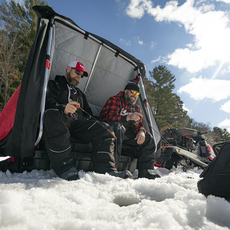 Eskimo Eskape™ 2400, Sled Ice Shelter, Insulated, Red/Black, Two Person  Bench Seat, 38200 