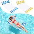 thumbnail image 1 of 2Pcs Inflatable Floating Bed Inflatable Water Hammock, 4 in 1 Lounge Chair Pool Lounge Air Mattress Pool Inflatable Hammock Water Hammock Chair for Ad, 1 of 5