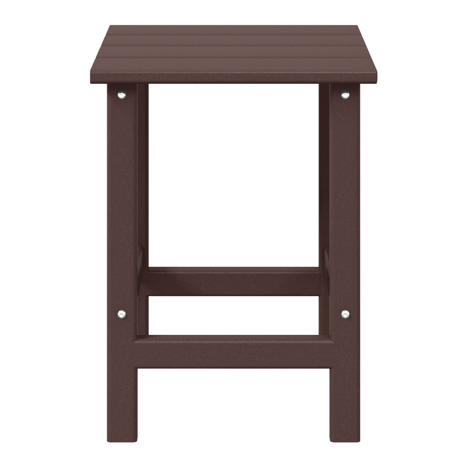 WestinTrends Outdoor Side Table, All Weather Poly Lumber Adirondack Small Patio Table Square End Table for Pool Balcony Deck Porch Lawn Backyard, Dark Brown