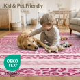 thumbnail image 4 of ODIKA Pink Cheetah Print Leopard Spotted Zebra Stripe Tiger Border Low Profile Flatwoven for Great Room, Indoor Open Concept, Large Living, 4 of 7
